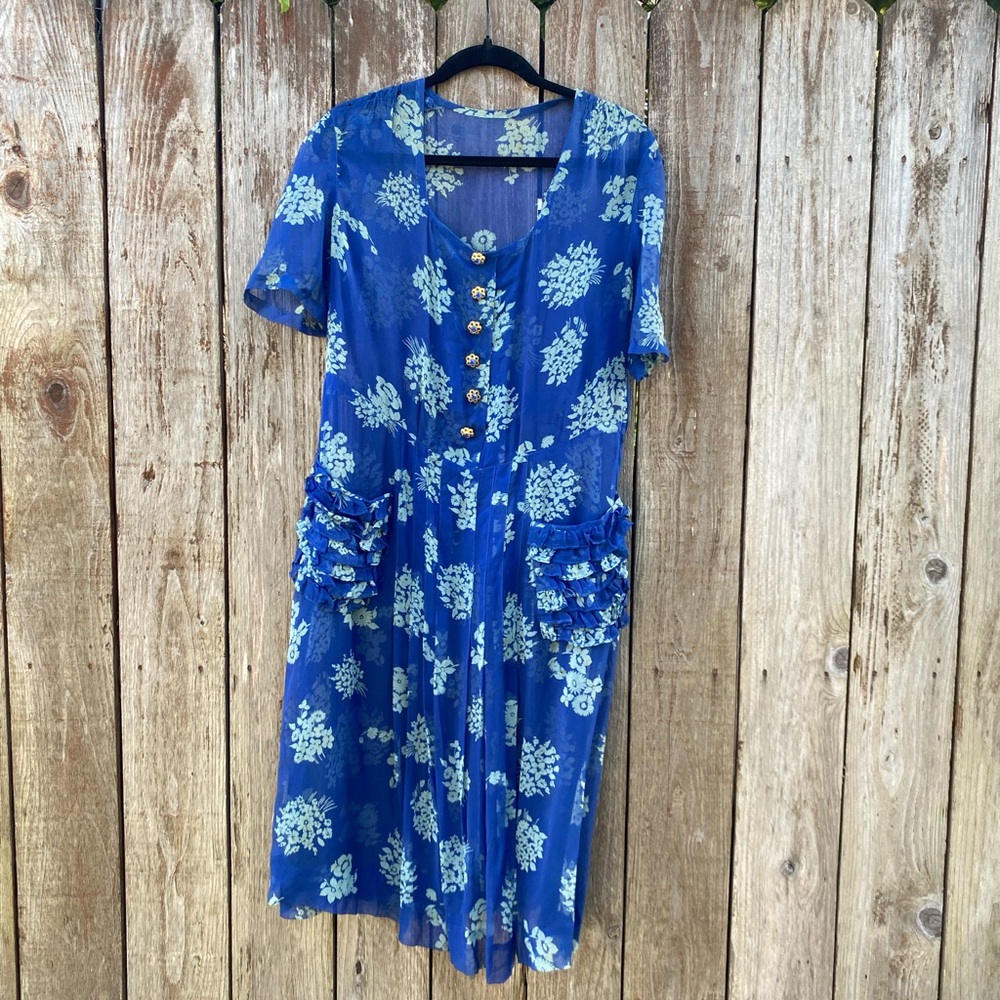 Vintage Sheer Blue Sundress